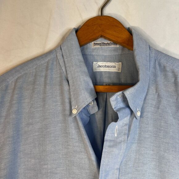 Jacobsons Natural Blend Oxford Combed Cotton Short Sleeve Dress Shirt Size 18T - Picture 3 of 7